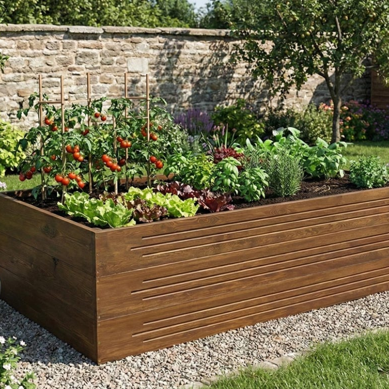 Hochbeet aus Holz 180 × 80 × 60 cm