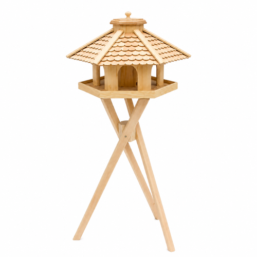 Vogelhaus aus Lärchenholz mit Stand