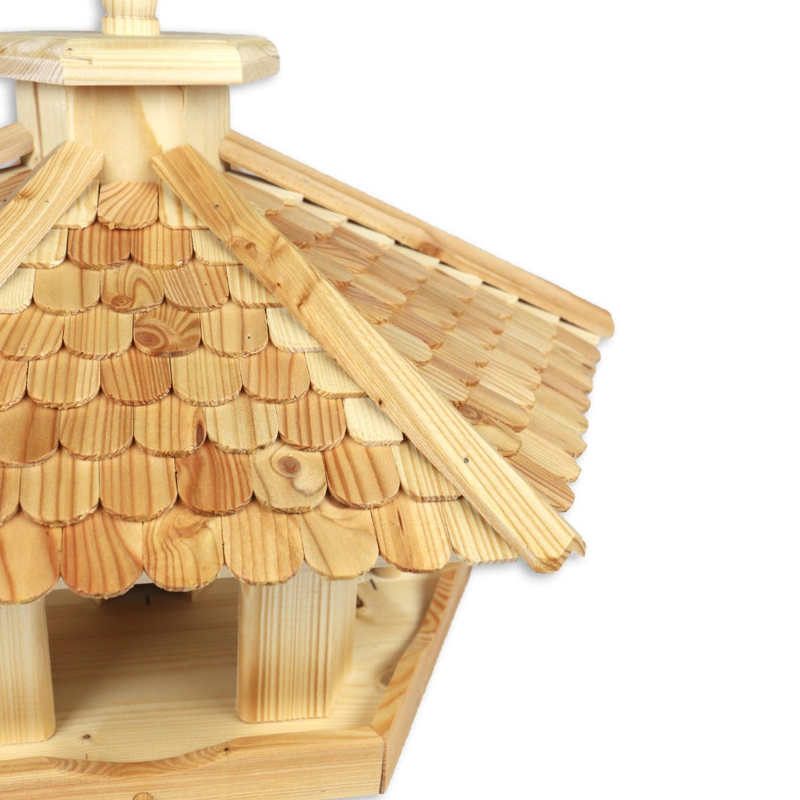 Vogelhaus aus Lärchenholz mit Stand