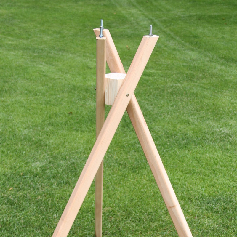 Vogelhaus aus Lärchenholz mit Stand